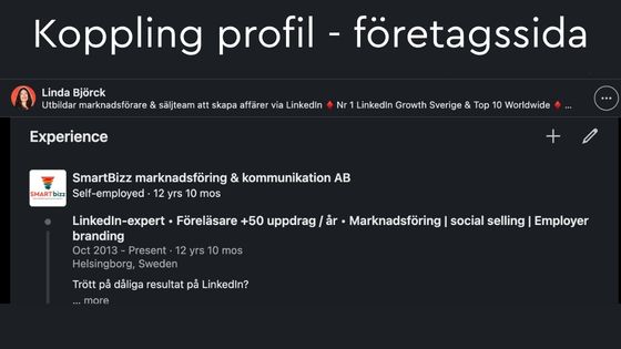 koppling profil företagssida linkedin