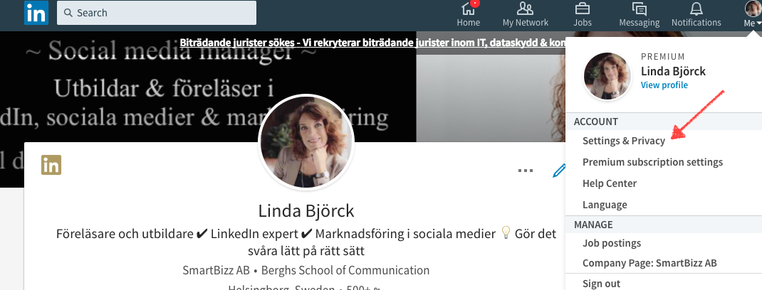 exportera kontakter LinkedIn