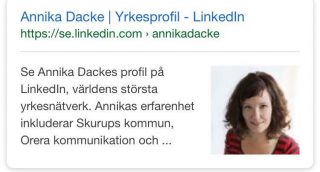 synlighet utanför Linkedin Annika