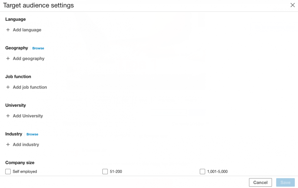målgruppsanpassa inlägg LinkedIn