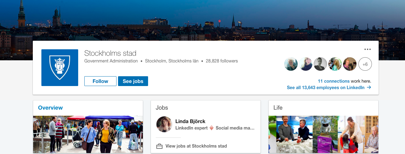 Stockholm företagssida Linkedin