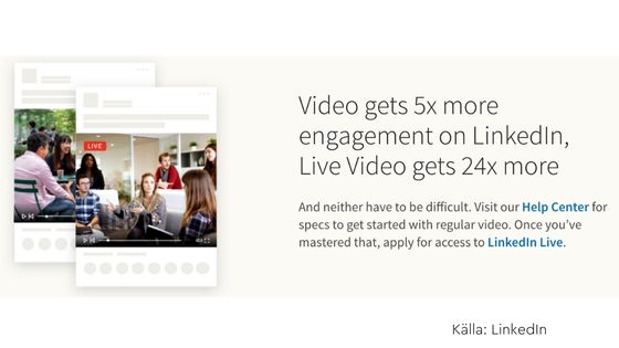 video ger 5x engagemang på LinkedIn