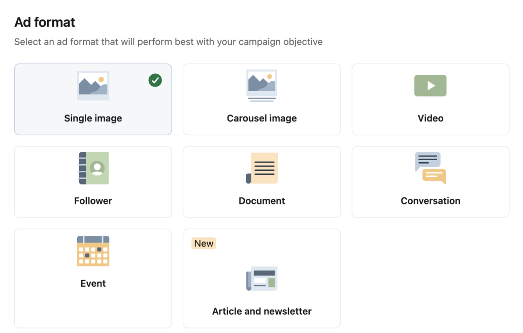 annons format LinkedIn