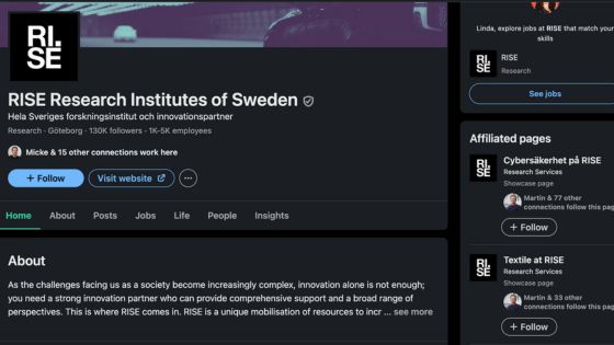 företagssida LinkedIn RISE