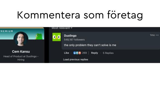 kommentera som företag
