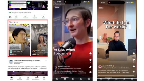 LinkedIn video-flöde