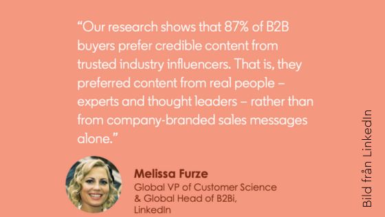 87% av B2B beslutsfattare föredrar äkta innehåll