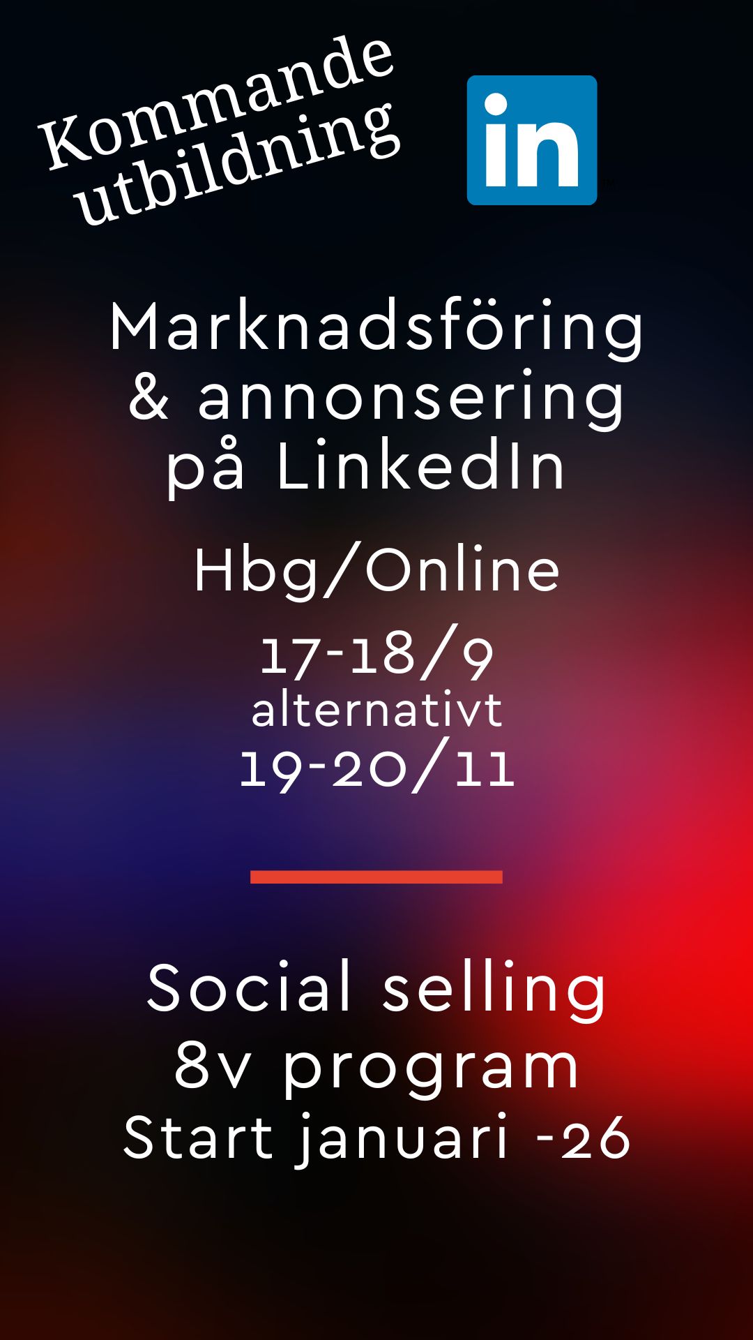 Kommande utbildningar Kommande utbildningar_LinkedIn