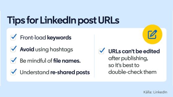 LinkedIn URL inlägg