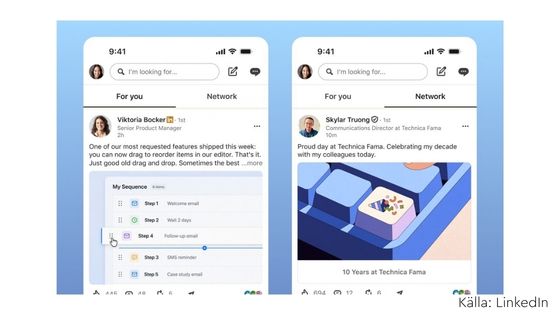 Nyhet två flöde LinkedIn 2026